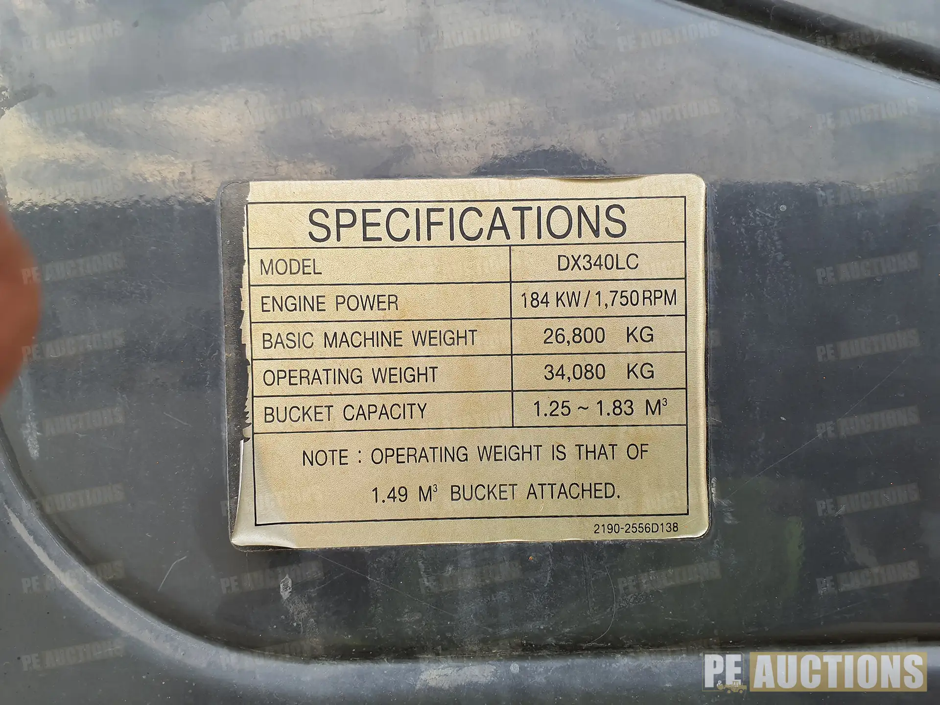 2012 Doosan DX340LC PUSH TO MAK-17559724